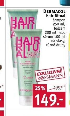 DERMACOL Hair Ritual šampon, balzám nebo sérum