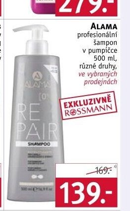Alama profesionální šampon v pumpičce 500 ml, různé druhy