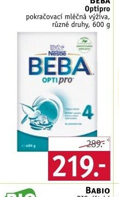 Beba Optipro pokračovací mléčná výživa, různé druhy, 600 g