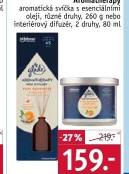 GLADE Aromatherapy aromatická svíčka s esenciálními oleji, různé druhy, 260 g nebo interiérový difuzér, 2 druhy, 80 ml