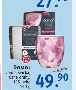 DOMOL vonná svíčka, různé druhy, 125 nebo 150 g