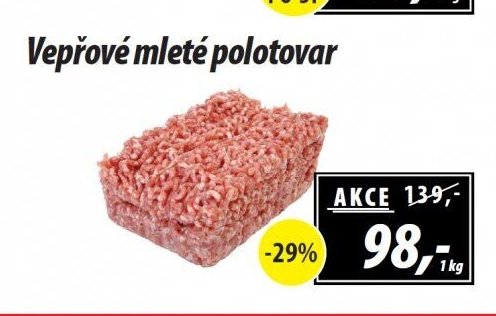 Vepřové mleté polotovar - ZEMAN maso - uzeniny aktualniletaky.eu