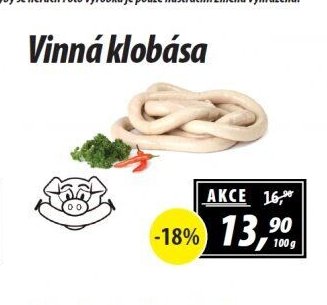 Vinná klobása - ZEMAN maso - uzeniny aktualniletaky.eu