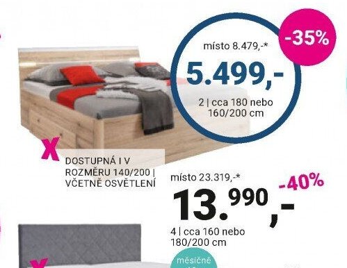 Postel 2 | cca 180 nebo 160/200 cm