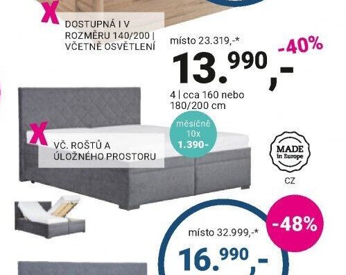 Postel 4 | cca 160 nebo 180/200 cm
