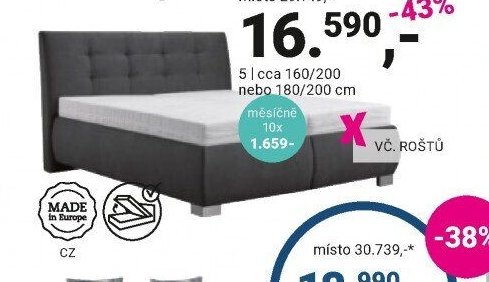 Postel 5 | cca 160/200 nebo 180/200 cm