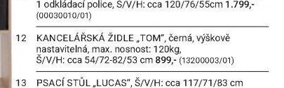 KANCELÁŘSKÁ ŽIDLE „TOM“