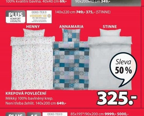 Krepové povlečení