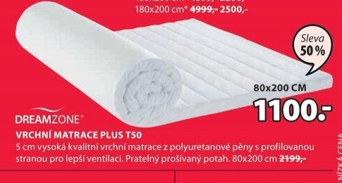 VRCHNÍ MATRACE PLUS T50