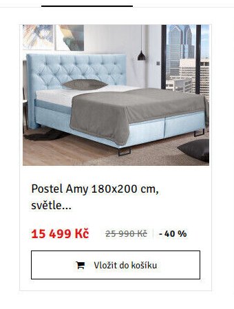 Postel Amy 180x200 cm, světle...