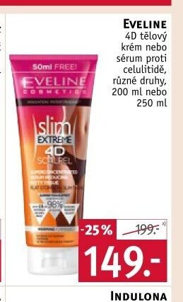Eveline 4D tělový krém nebo sérum proti celulitidě, různé druhy, 200 ml nebo 250 ml