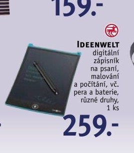 IDEENWELT digitální zápisník na psaní, malování a počítání