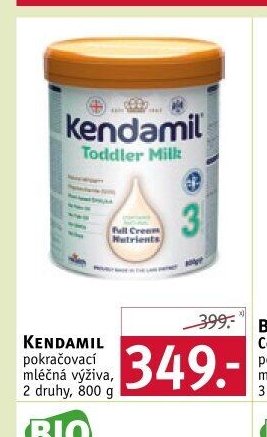 Kendamil pokračovací mléčná výživa, 2 druhy, 800 g