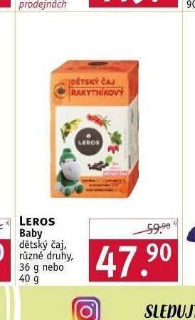 Leros Baby dětský čaj, různé druhy, 36 g nebo 40 g