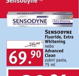SENSODYNE Fluoride, Extra Whitening nebo Advanced Clean zubní pasta, 75 ml