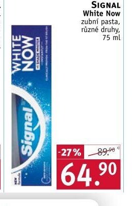 SIGNAL White Now zubní pasta, různé druhy, 75 ml
