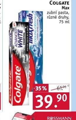 COLGATE Max zubní pasta, různé druhy, 75 ml