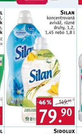SILAN koncentrovaná aviváž, různé druhy, 1,2, 1,45 nebo 1,8 l