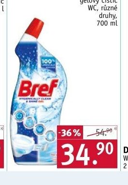 BREF gelový čistič WC, různé druhy, 700 ml