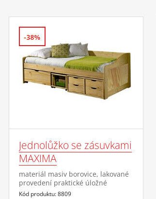 Jednolůžko se zásuvkami MAXIMA