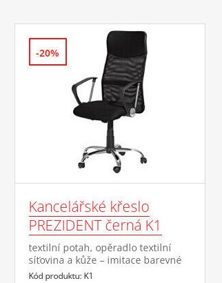Kancelářské křeslo PREZIDENT černá K1