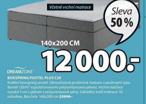 BOXSPRING POSTEL PLUS C20