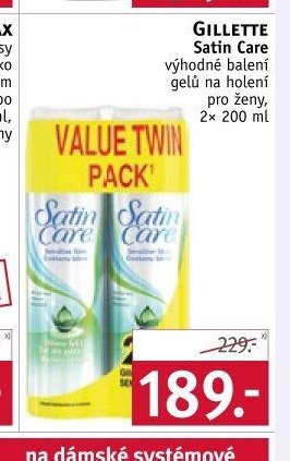 Gillette Satin Care gel na holení