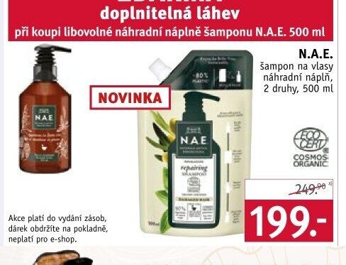N.A.E. šampon na vlasy náhradní náplň, 2 druhy, 500 ml