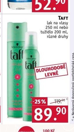 Taft lak na vlasy 250 ml nebo tužidlo 200 ml, různé druhy