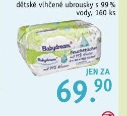 Babydream dětské vlhčené ubrousky