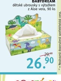 Babydream dětské ubrousky s výtažkem z Aloe vera