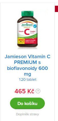 Jamieson Vitamín C PREMIUM s bioflavonoidy 600 mg