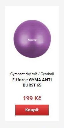 Gymnastický míč / Gymball Fitforce GYMA ANTI BURST 65