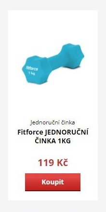 Jednoruční činka Fitforce JEDNORUČNÍ ČINKA 1KG