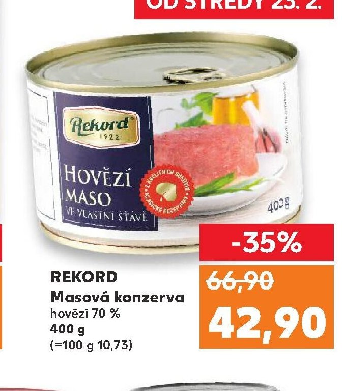 Rekord Masová konzerva hovězí 70 %