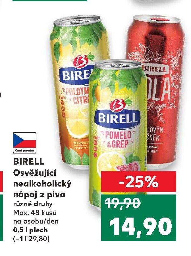 BIRELL Osvěžující nealkoholický nápoj z piva