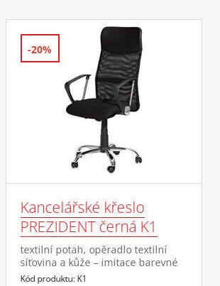 Kancelářské křeslo PREZIDENT černá K1