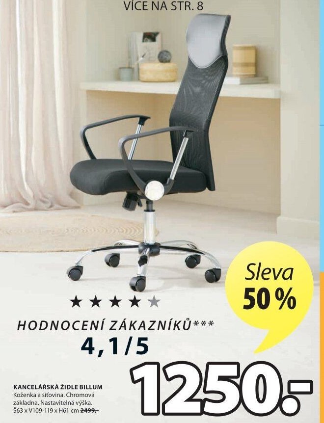 KANCELÁŘSKÁ ŽIDLE BILLUM
