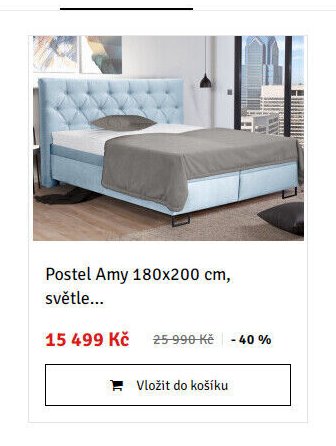 Postel Amy 180x200 cm, světle