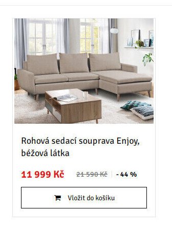 Rohová sedací souprava Enjoy, béžová látka