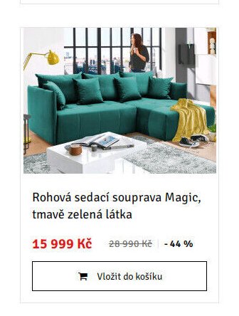 Rohová sedací souprava Magic, tmavě zelená látka