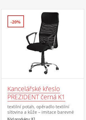 Kancelářské křeslo PREZIDENT černá K1