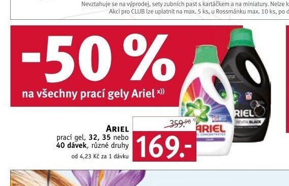 Ariel prací gel