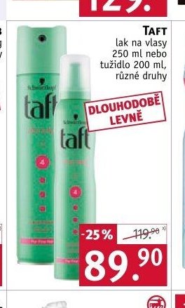 TAFT lak na vlasy 250 ml nebo tužidlo 200 ml