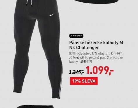 Pánské běžecké kalhoty M Nk Challenger