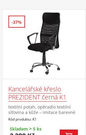 Kancelářské křeslo PREZIDENT černá K1