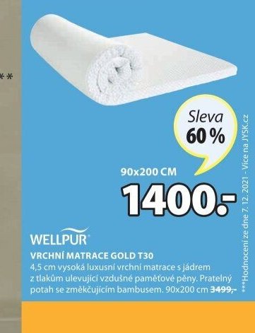 VRCHNÍ MATRACE GOLD T30