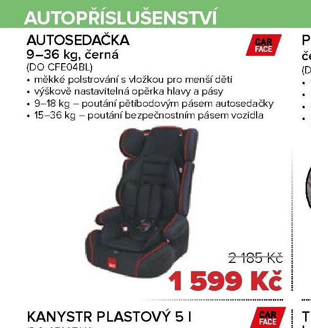 AUTOSEDAČKA 9–36 kg, černá
