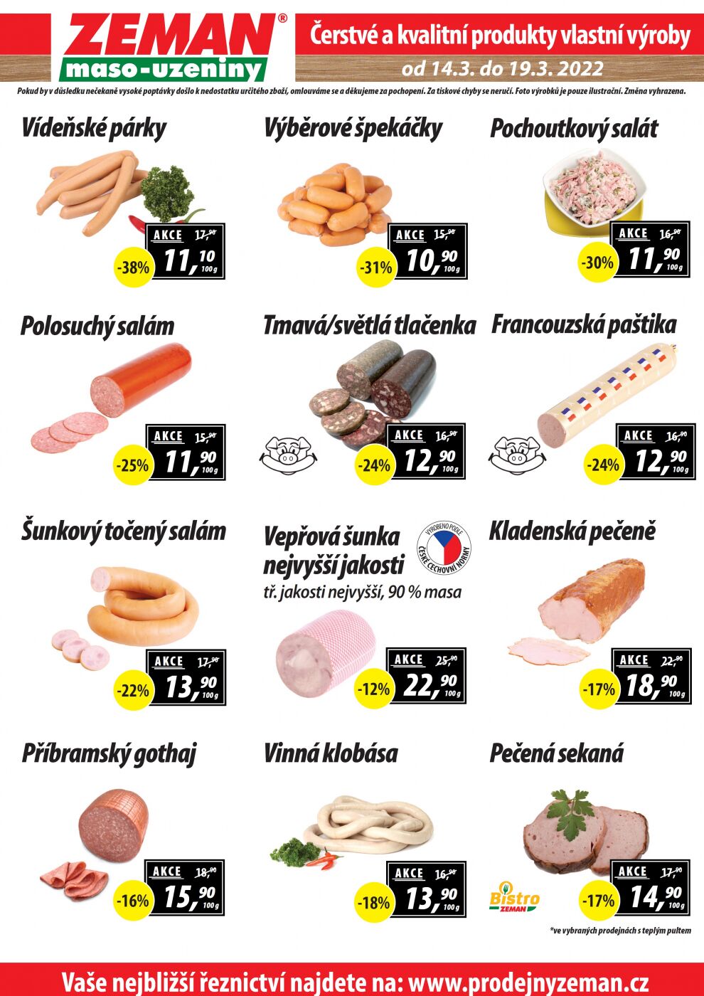 ZEMAN maso uzeniny leták strana 2 ZEMAN maso uzeniny