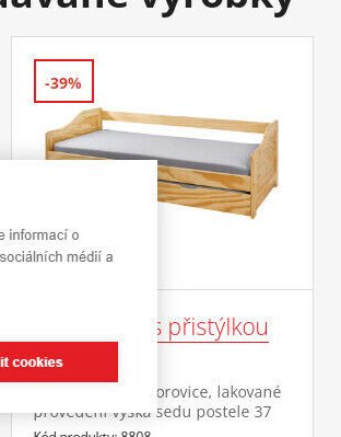 Postel s výsuvnou přistýlkou